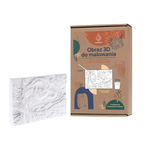 3D gipsz képfestő készlet Csillagos éj - 16x10,5cm