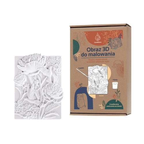 3D gipsz képfestő készlet virágok - 11x14,6cm
