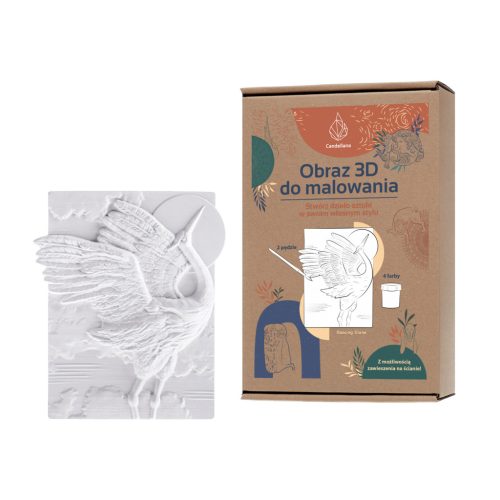3D gipsz képfestő készlet daru madár - 11,5x16cm