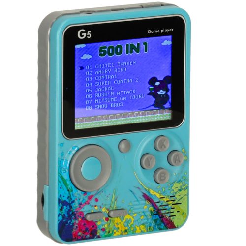Mini hordozható retro játékkonzol - kék