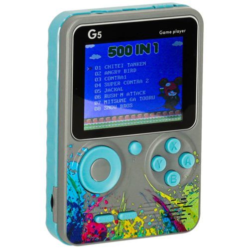 Mini hordozható retro játékkonzol - szürke