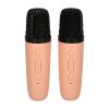 Mini bluetooth karaoke készlet 2 mikrofonnal - rózsaszín