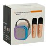 Mini bluetooth karaoke készlet 2 mikrofonnal - rózsaszín