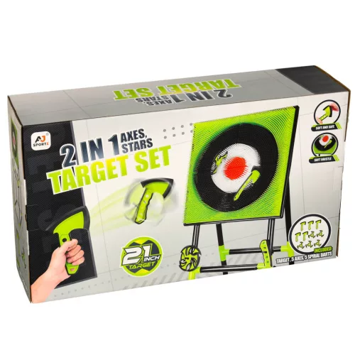 Célbadobós shuriken és fejsze játék