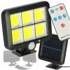 Mozgásérzékelős napelemes LED lámpa kábellel és távirányítóval - 120LED
