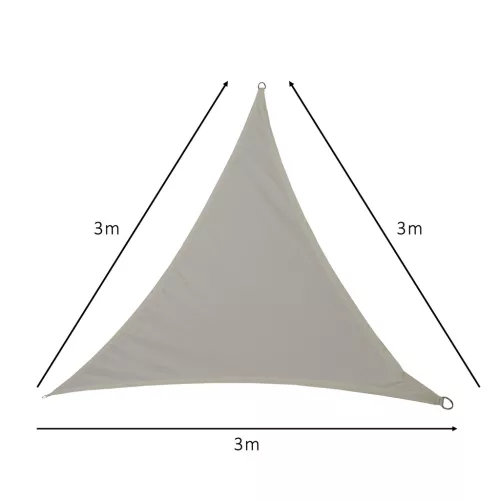 Vízálló háromszög napvitorla, szürke - 3m