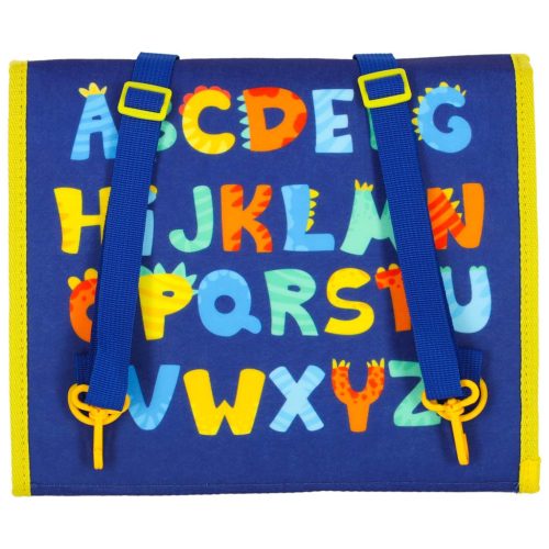 Filc matató könyv tépőzáras matricákkal - kék