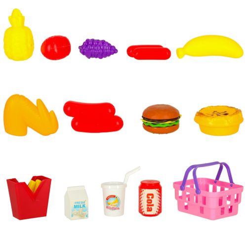 Játék piknik kosár pizzával és kiegészítőkkel