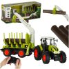 Távirányítós rönkszállító traktor daruval