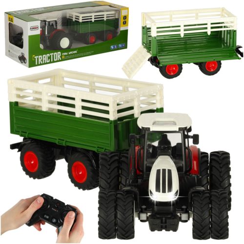 Távirányítós traktor pótkocsival