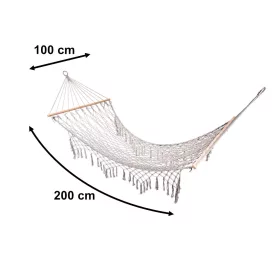Kerti hálós függőágy, szürke - 200cm