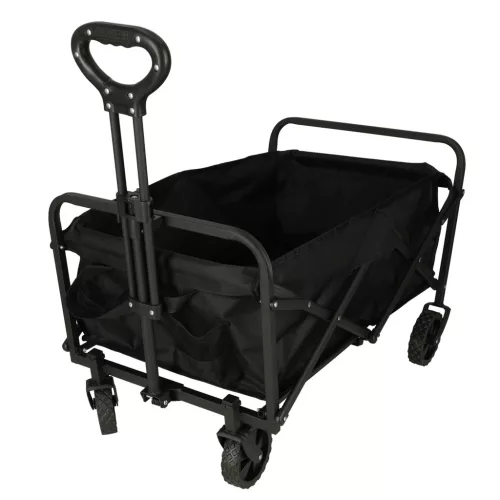 Összecsukható fém vázas kocsi, fekete - 100l/100kg
