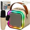Mini bluetooth karaoke készlet 2 mikrofonnal - bézs