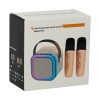 Mini bluetooth karaoke készlet 2 mikrofonnal - bézs
