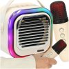 Mini bluetooth karaoke készlet 2 mikrofonnal - krémszínű