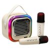 Mini bluetooth karaoke készlet 2 mikrofonnal - krémszínű