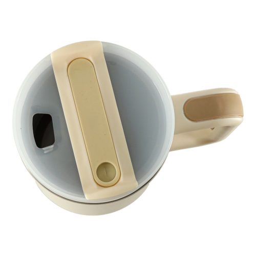 Termoszbögre füllel és szívószállal, krémszínű - 1200ml