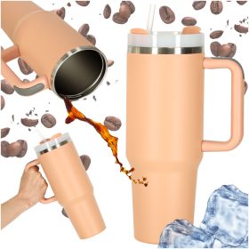   Termoszbögre füllel és szívószállal, rózsaszín - 1200ml