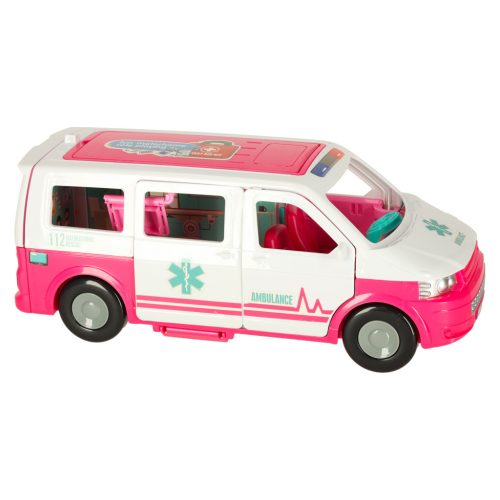 Kihajtható mentőautó játékkészlet babával - 10db