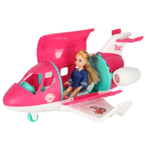 Kihajtható repülő légiutas-kísérő játékkészlet babával