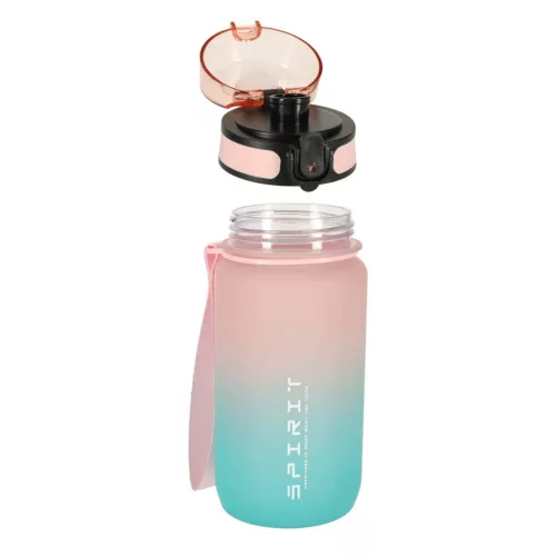 Kulacs jelölésekkel és kattintós fedéllel, rózsaszín/kék - 600ml
