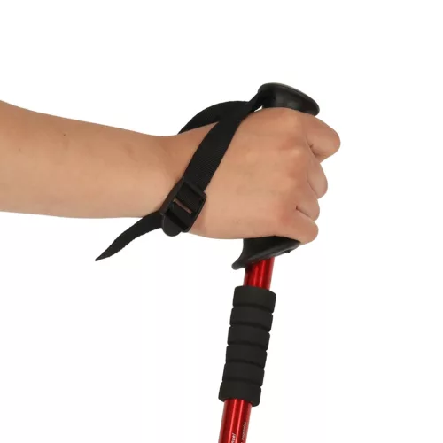 Állítható hosszúságú túrabotok, piros - 65-135cm