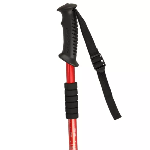 Állítható hosszúságú túrabotok, piros - 65-135cm