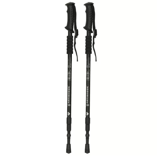 Állítható hosszúságú túrabotok, fekete - 65-135cm