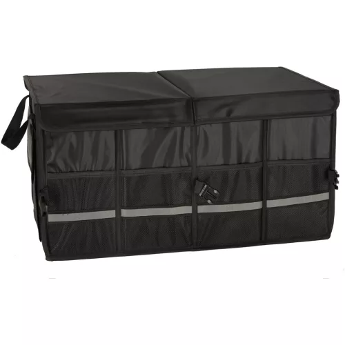Összecsukható csomagtartó rendszerező hordozó fülekkel 50l, fekete - 30x35x60cm