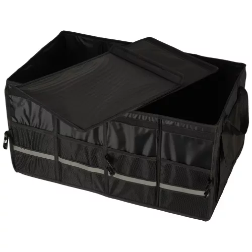Összecsukható csomagtartó rendszerező hordozó fülekkel 50l, fekete - 30x35x60cm