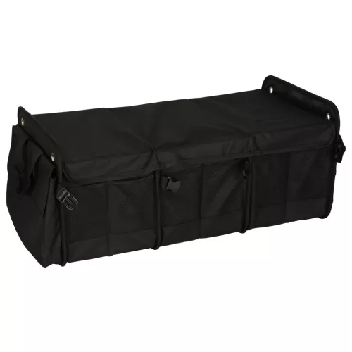 Összecsukható csomagtartó rendszerező hordozó fülekkel 100l, fekete - 32x37x75cm