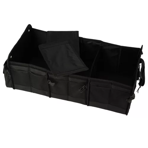 Összecsukható csomagtartó rendszerező hordozó fülekkel 100l, fekete - 32x37x75cm
