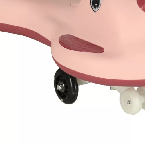 Kormányos gyerekjármű LED világítású kerekekkel - rózsaszín