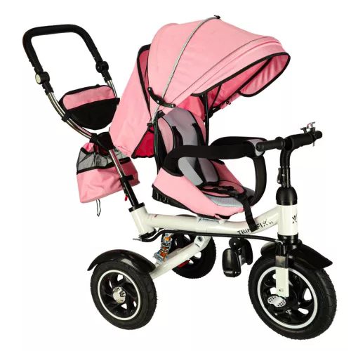 Ikonka Trike Fix V3 360°-ban fordítható Tricikli dönthető háttámlával - rózsaszín