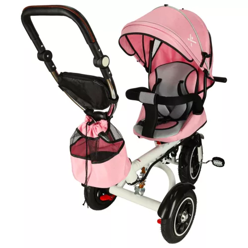 Ikonka Trike Fix V3 360°-ban fordítható Tricikli dönthető háttámlával - rózsaszín