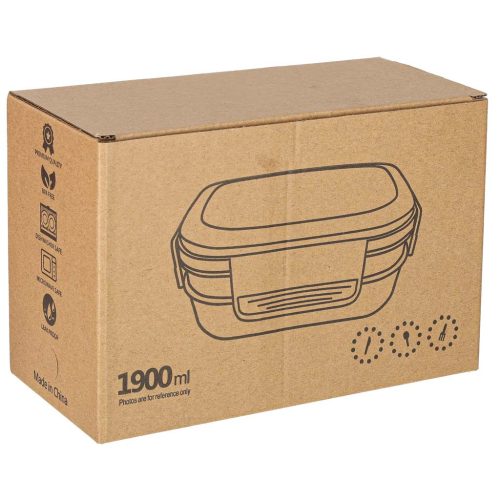 Háromszintes ételdoboz evőeszközökkel, rózsaszín - 1900ml