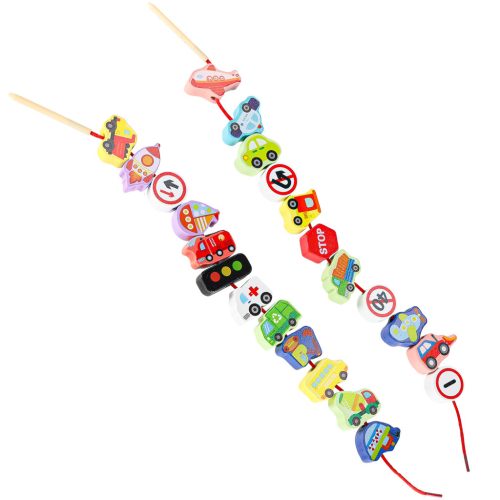 Fa felfűzhető jármű blokkok közlekedési táblákkal