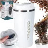 Rozsdamentes acél termosz bögre LED kijelzővel, 420ml - fehér