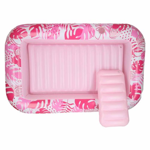 Felfújható matrac párnával, rózsaszín - 175x115cm