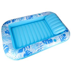Felfújható matrac párnával, kék - 175x115cm