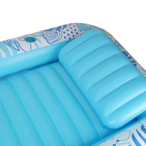 Felfújható matrac párnával, kék - 175x115cm