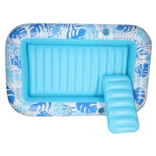 Felfújható matrac párnával, kék - 175x115cm