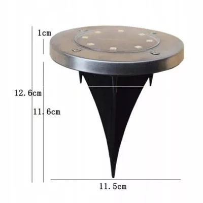 Napelemes földbe szúrható lámpa készlet rozsdamentes acél peremmel 4db, 11,5x12,6cm - ezüstszínű