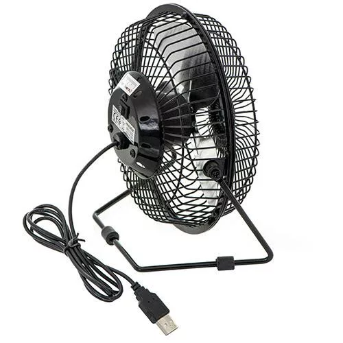 Asztali USB ventilátor, fekete - 15cm