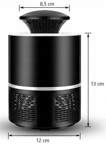 UV fényes rovarcsapda, 18,5x12cm - fekete