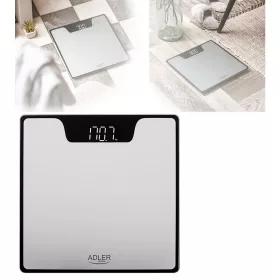 Fürdőszobai mérleg, ezüst 180kg/100g - 30x30cm