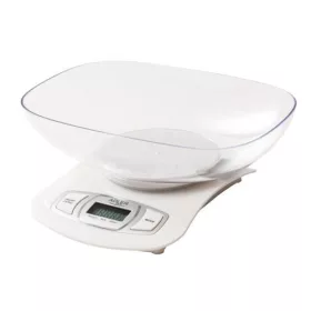 Konyhai mérleg tállal, fehér- 5kg/1g