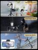 Selfie stick 2 tengelyes stabilizátorral és lámpával