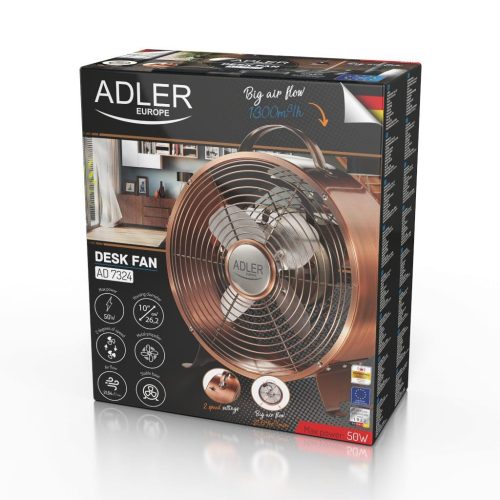 Fém ventilátor 50W - réz színű