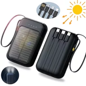   Napelemes külső akkumulátor beépített kábelekkel - 10000mAh